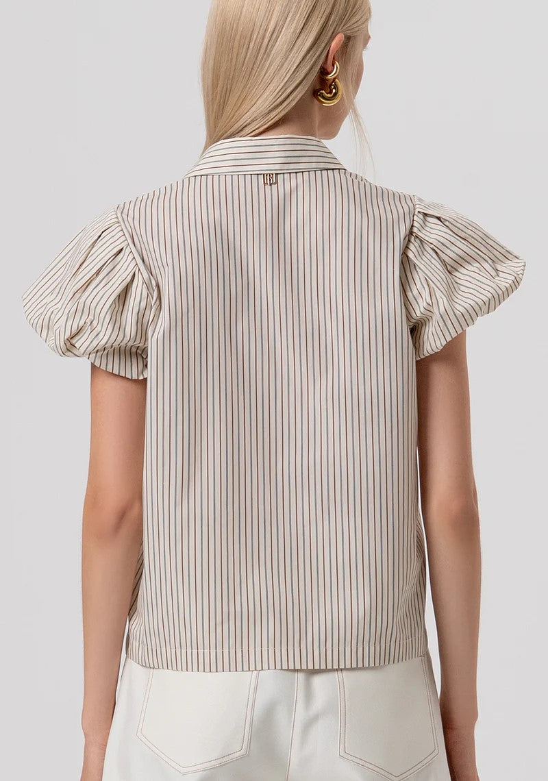 FRACOMINA CAMICIA RIGATA MANICA CORTA  A SBUFFO FR26ST6009W513N8 508 Fracomina Preview 