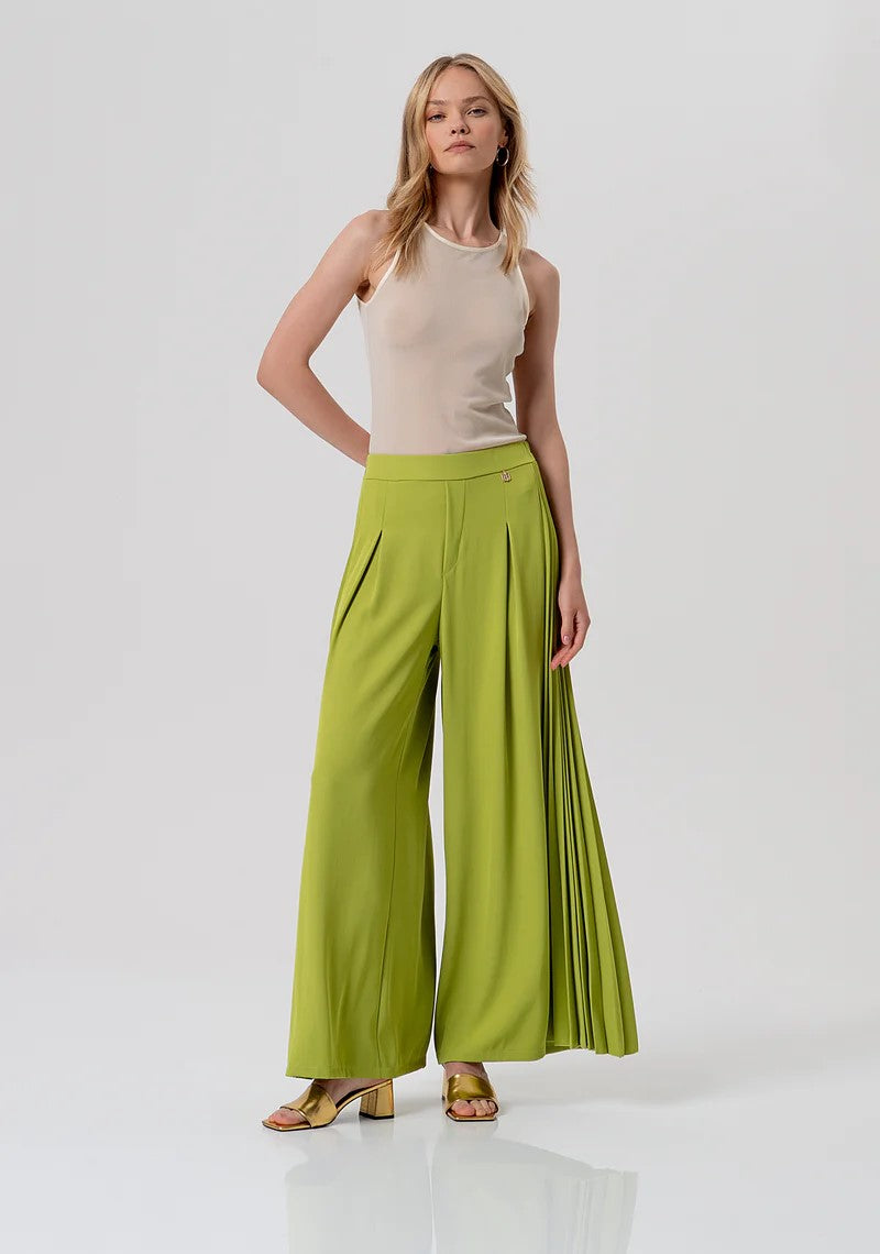 FRACOMINA PANTALONE PALAZZO CON INSERTO PLISSè FR26SV3018W436F9 813 Fracomina Preview 