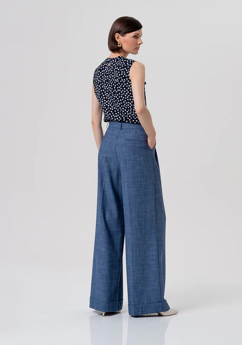 FRACOMINA PANTALONE A PALAZZO FANTASIA PRINCIPE DI GALLES FR26SV3032W645O2 166 Fracomina Preview 