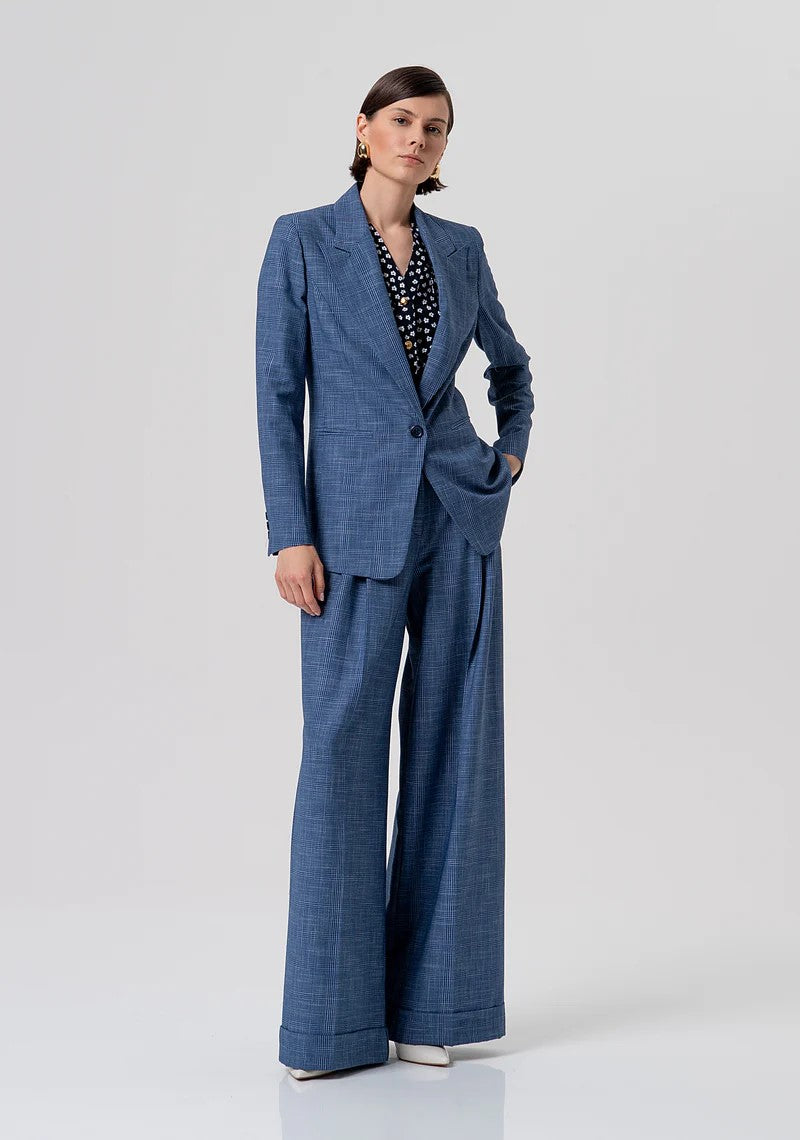 FRACOMINA PANTALONE A PALAZZO FANTASIA PRINCIPE DI GALLES FR26SV3032W645O2 166 Fracomina Preview 
