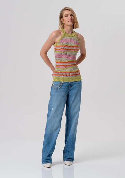 FRACOMINA JEANS WIDE LEG  VITA ALTA CON CINTURA FR26SV5007D471O1 437 Fracomina Preview 