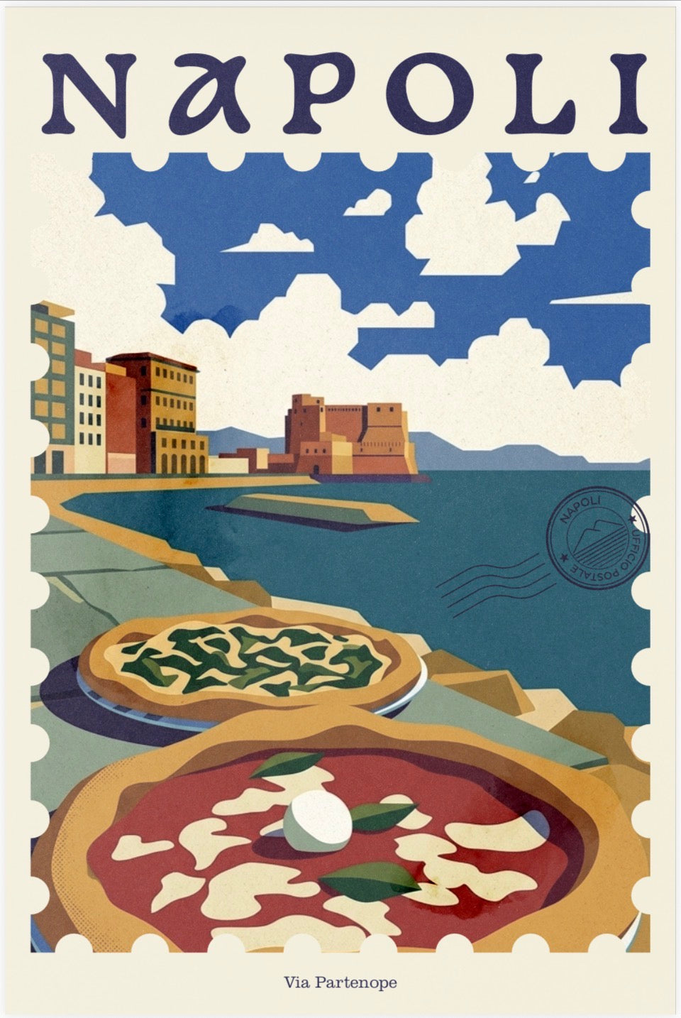 Son Of Naples Stampa vintage Napoli - Via Partenope VIA PARTENOPE 01 Son Of Naples 