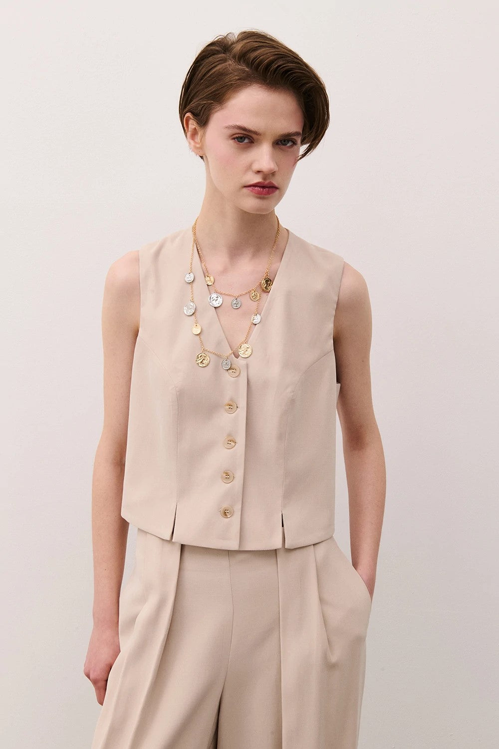 TWO WAY GILET CROP SPACHETTI GI26SR199CU 01 TWO WAY 