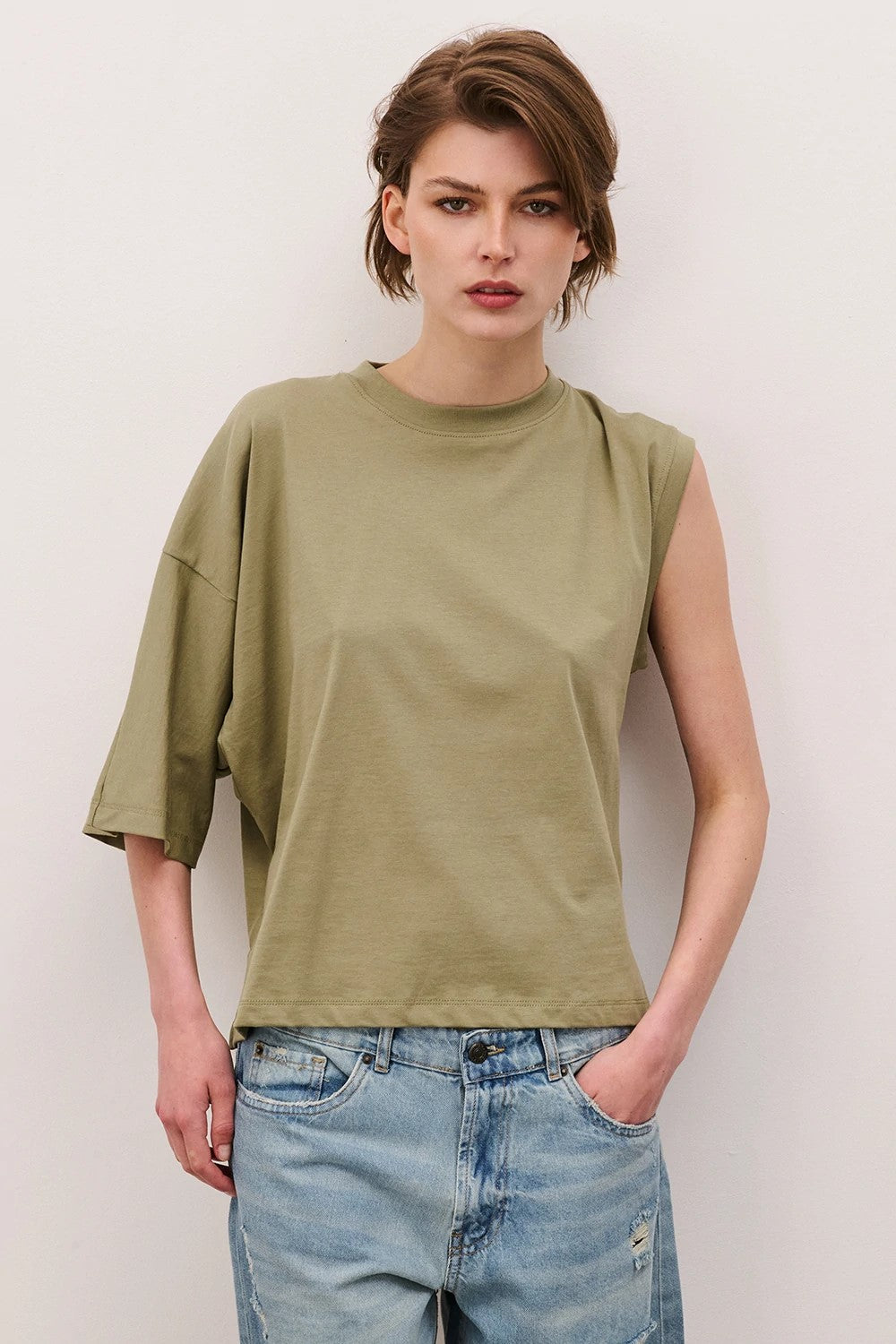 TWO WAY T-SHIRT IN COTONE MONOSPALLA TS26SGI42 02 TWO WAY 
