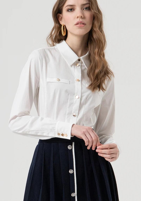 Fracomina Camicia Slim con bottoni metallo con logo FR25WT6016W80101 278 Fracomina Preview 
