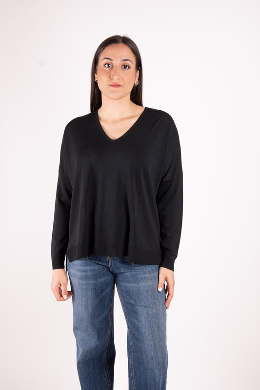 Susy Mix Maglia basic scollo a V oversize K270 02 Susy Mix 