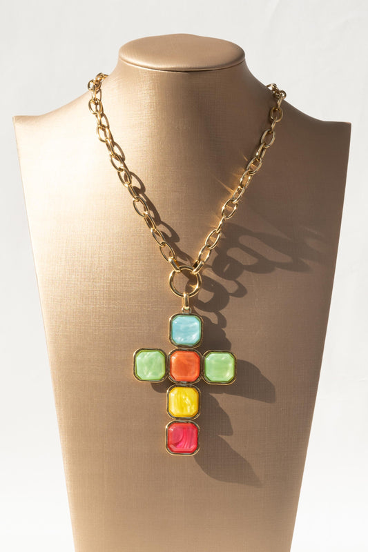 Chili Detaìls  Collana Croce pietre colorate NK981701051153 01 Chili 