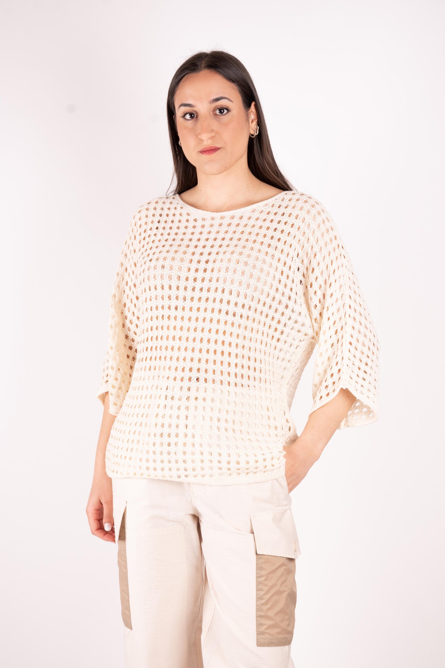 Fracomina Maglia in misto viscosa traforata FJ25ST7011K410O7 B59 Fracomina Easy chic 