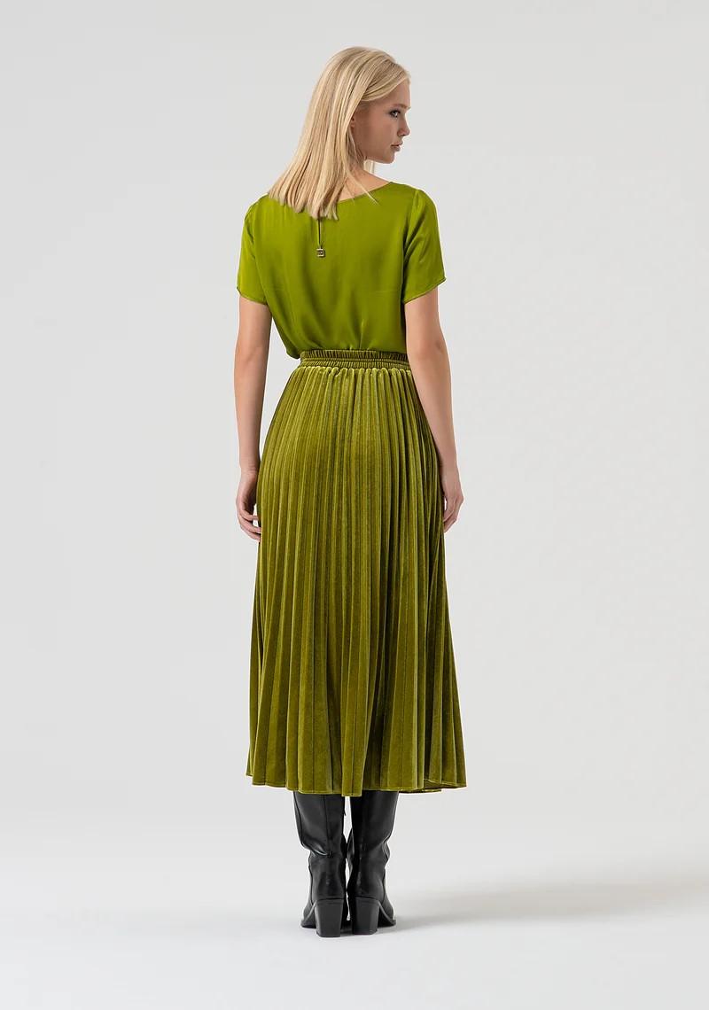 Fracomina Gonna lunga plissè in velluto FR25WG3010J488F9 813 Fracomina Preview 