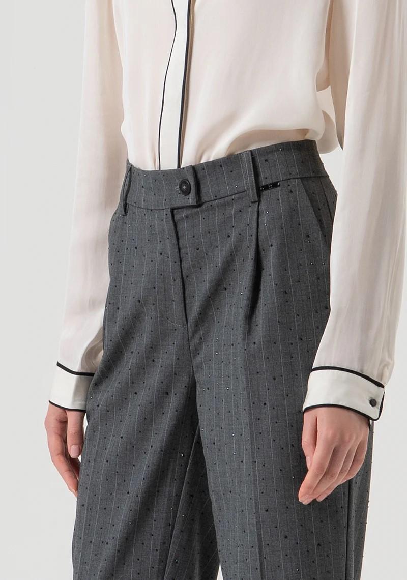 Fracomina Pantalane gessato con strass FR25WV4009W459D4 121 Fracomina Preview 