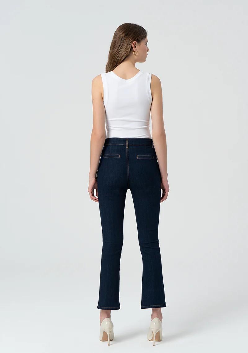 Fracomina Jeans Cropped con dettaglio logo FR25SV9009D46093 L23 Fracomina Preview 