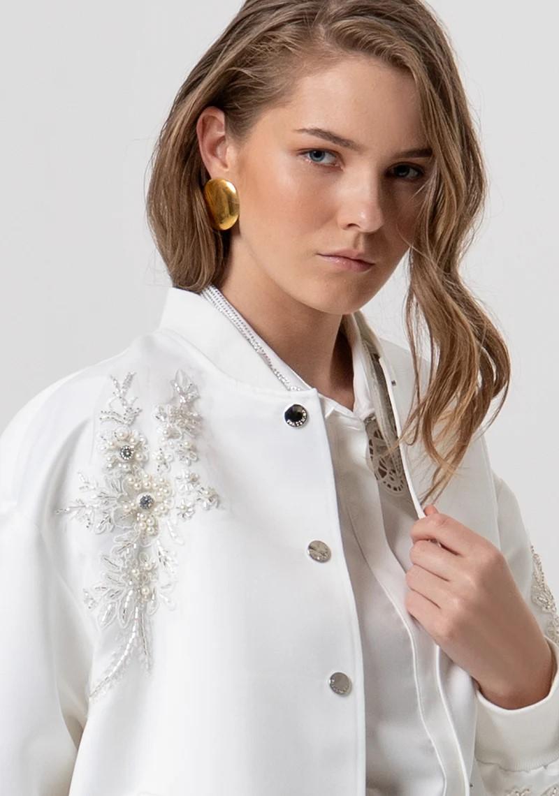 FRACOMINA BOMBER OVER CON APPLICAZIONI E RICAMI FR26SC1006W411R9 278 Fracomina Preview 