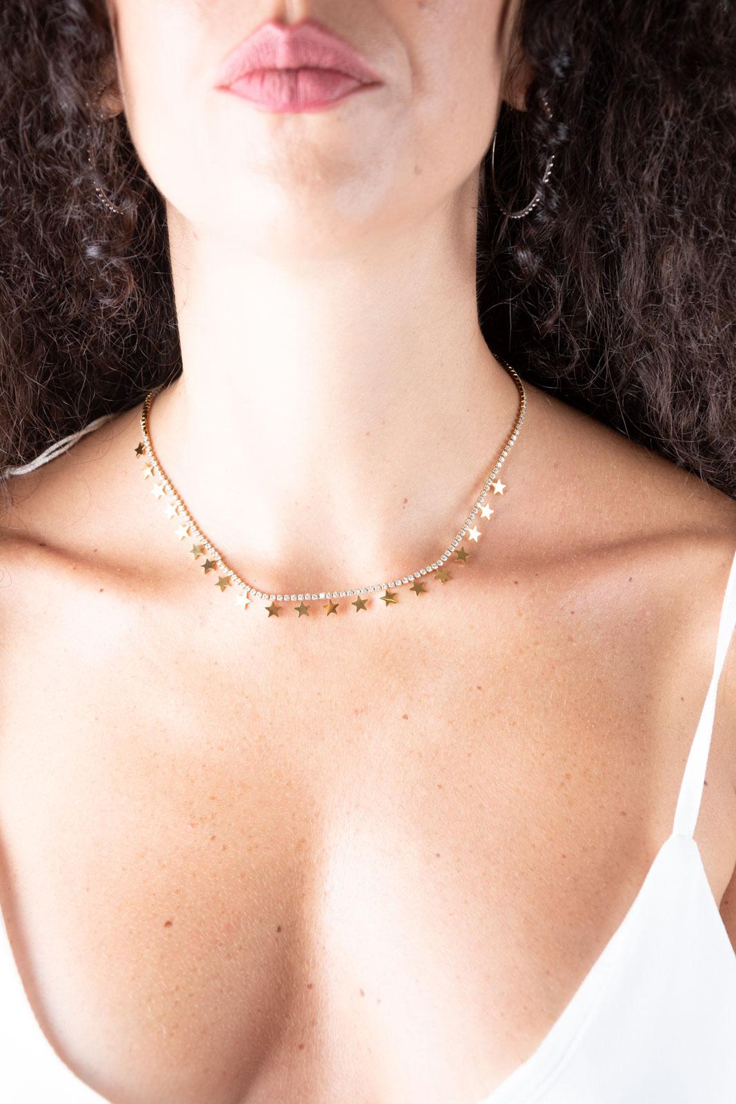 Chili Collana strass con stelle oro COLLANA STRASS STELLE 02 Chili 