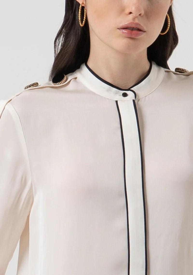 Fracomina Camicia collo coreana con profilo in contrasto FR25WT6027W80701 108 Fracomina Preview 
