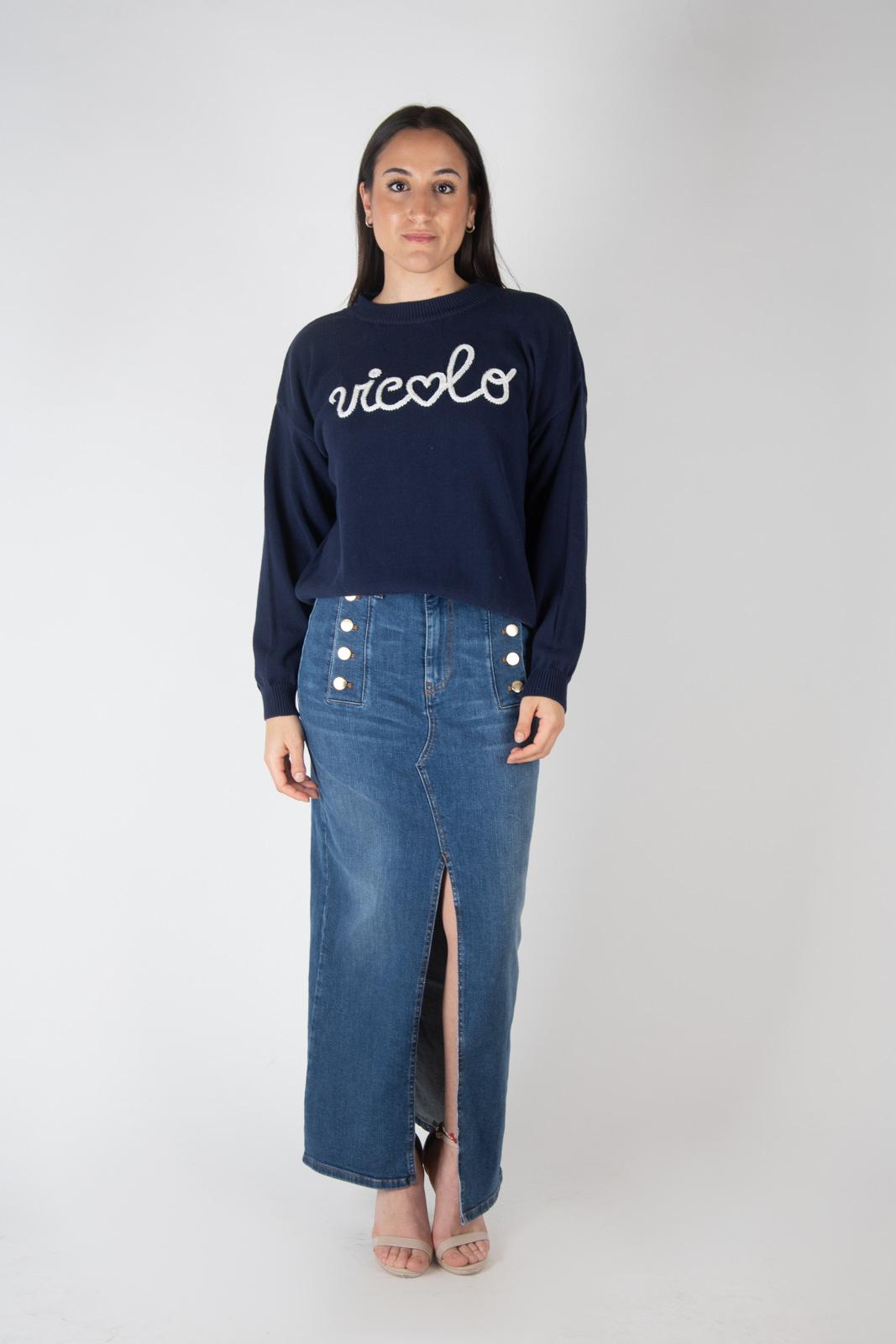 Vicolo maglia filo logo ricamato 77064B 02 Vicolo 
