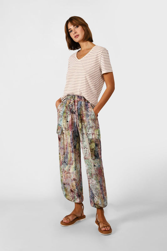 Dixie Pantalone cargo fantasia astratta PCQ3JBMA 01 Dixie 