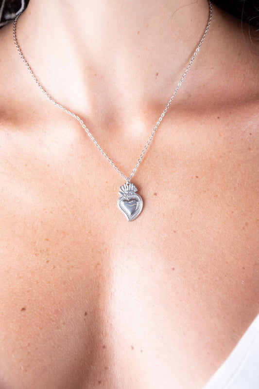 Collana sacro cuore acciaio COLLANA SACRO CUORE 02 Chili 