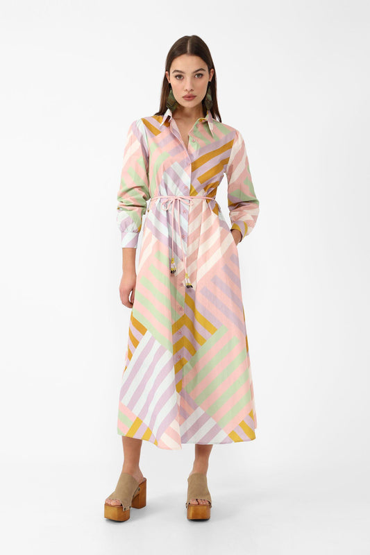 Dixie Abito cotone righe irregolari AIPRJCFA 01 Dixie 