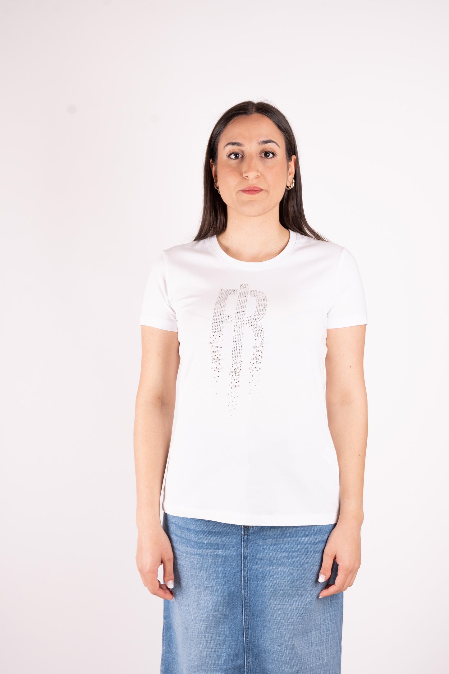 Fracomina T-Shirt basic logo un strass FP25ST3004J401N5 278 Fracomina Jeans 