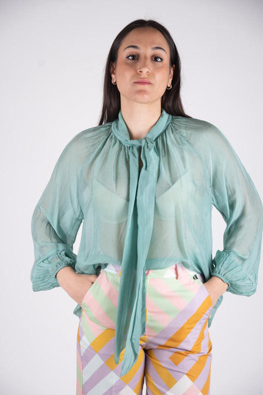 Dixie Camicia effetto trasparenza con fiocco CA207J021A 01 Dixie 