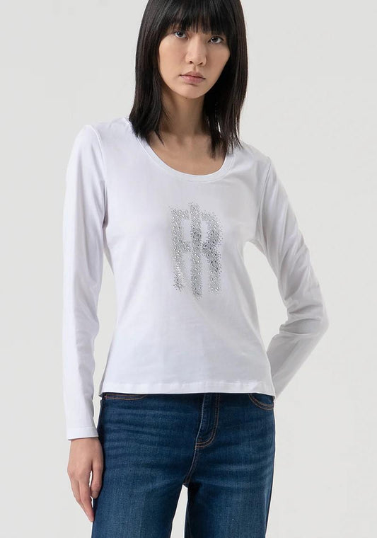 Fracomina T-Shirt logo strass manica lunga FP25WT3020J401N5 278 Fracomina Jeans 
