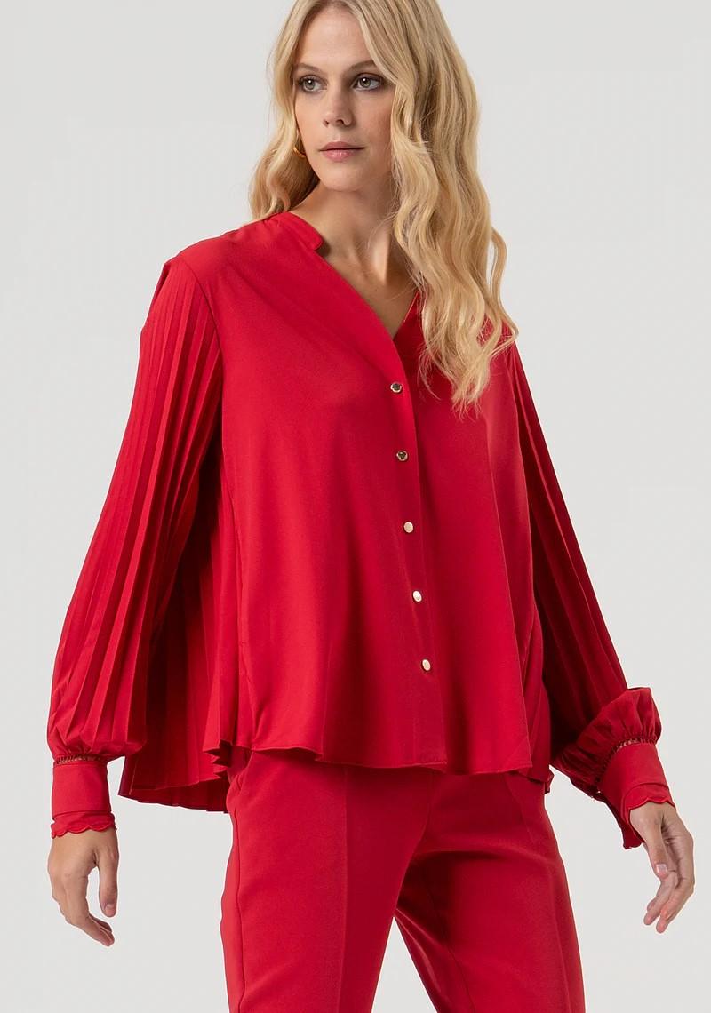 Fracomina Camicia retro  e manica plissè FR25WT6012W436F9 T51 Fracomina Preview 