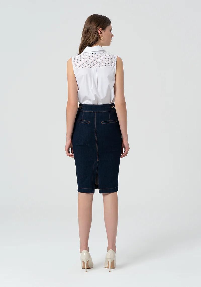 Fracomina Gonna tubino in denim FR25SG5004D46093 L23 Fracomina Preview 