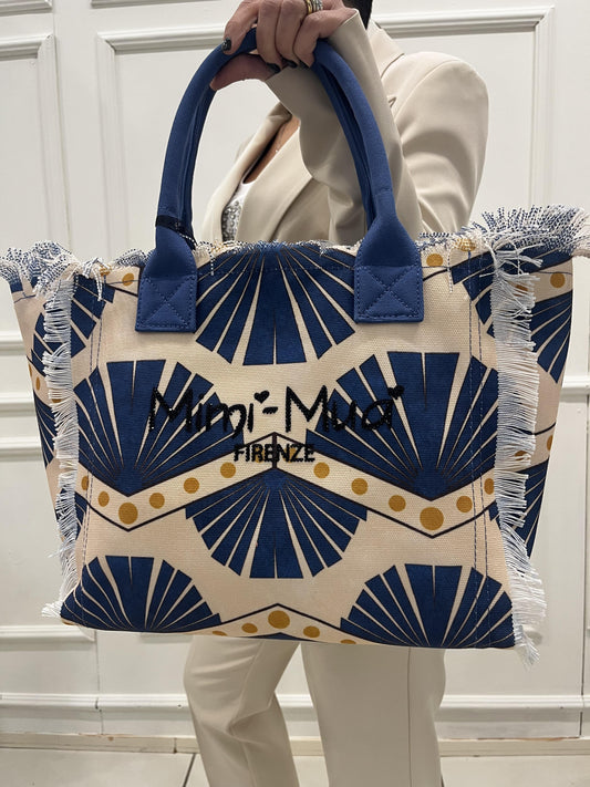 MIMì MUà BORSA IN CANVAS FANTASIA E LOGO CON STRASS M8-Y201392 570 MIMI MUA 