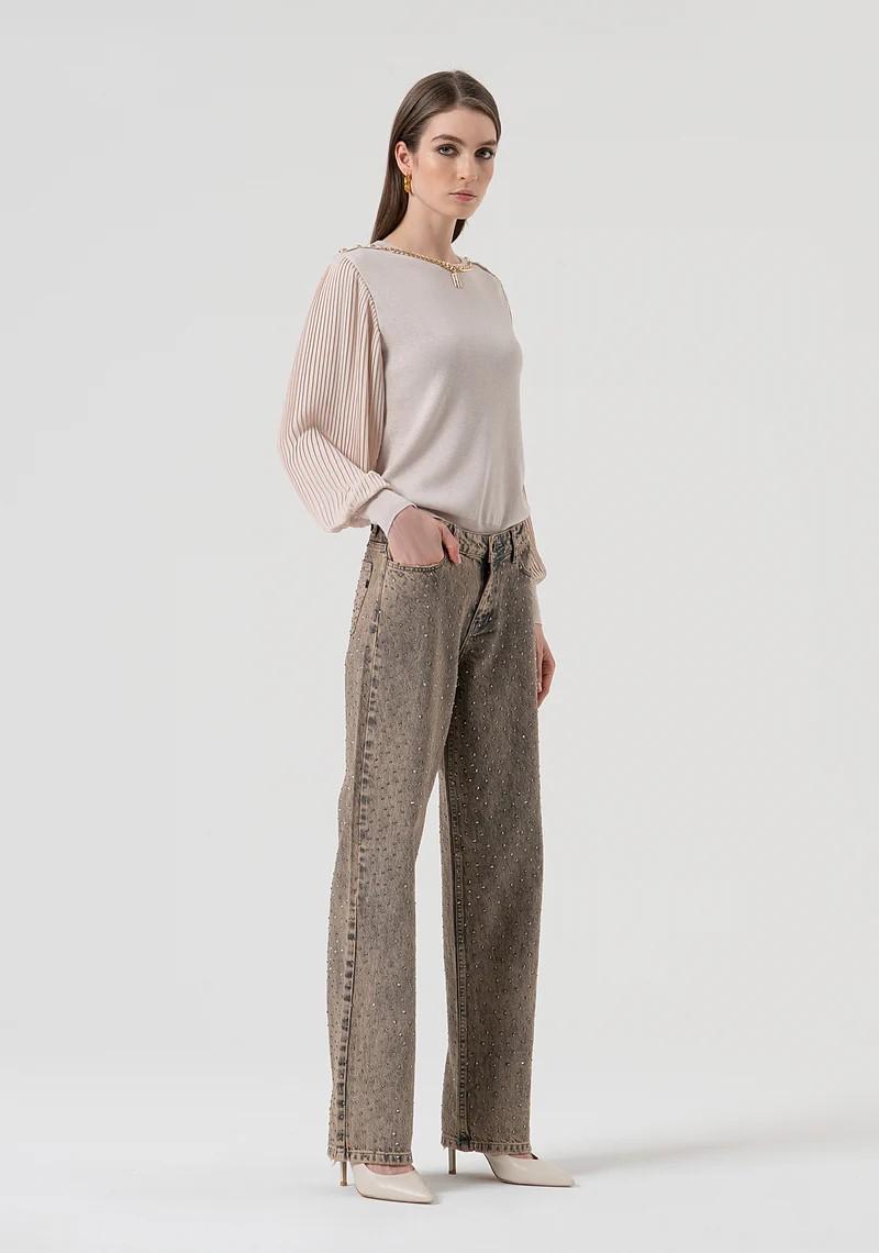 Fracomina Jeans lavaggio vintage con strass FR25WV2014D419R9 357 Fracomina Preview 