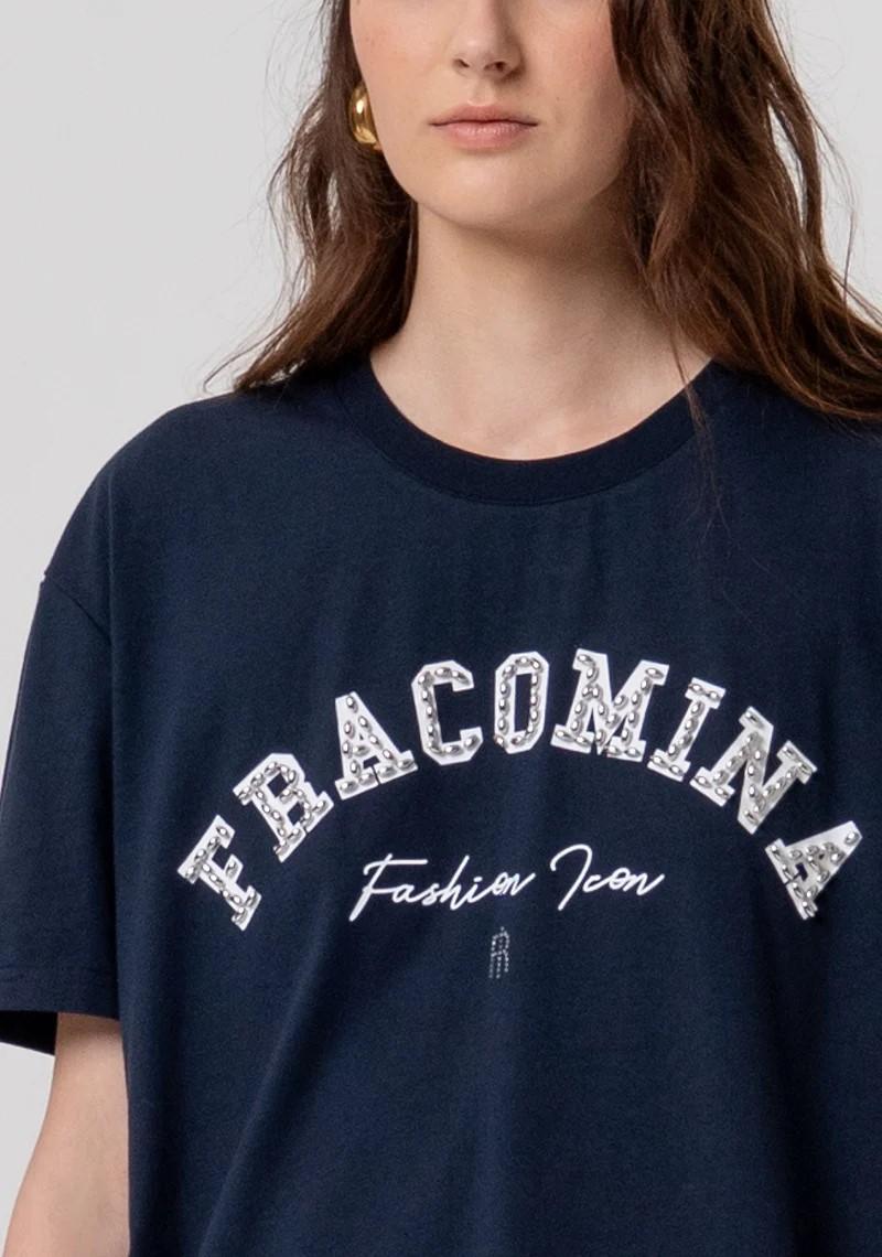 FRACOMINA T-SHIRT OVERSIZE CON LOGO CON APPLICAZIONI DI STRASS FR26ST3056J40001 117 Fracomina Preview 
