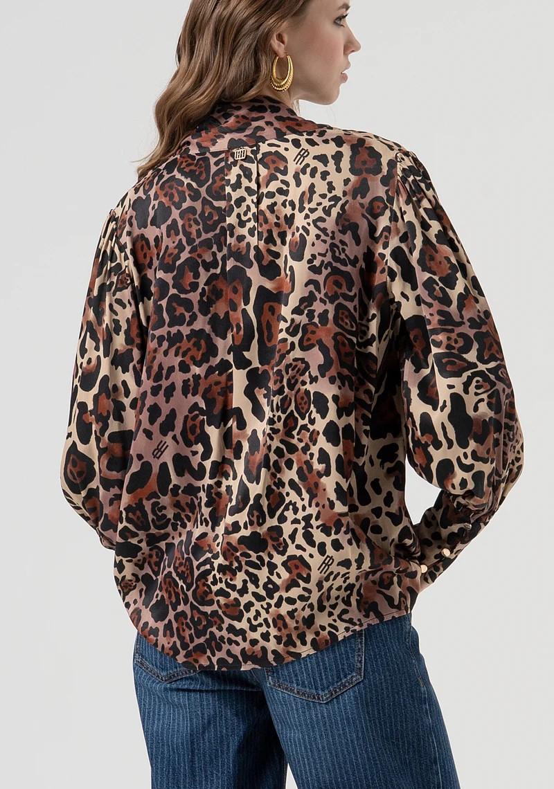 Fracomina blusa stampa animalier con fusciacca FR25WT1023W811L7 M17 Fracomina Preview 