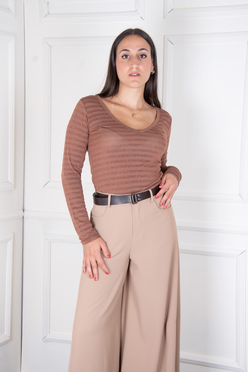 Susymix Scollo a V lurex righe 10617 02 Susy Mix 