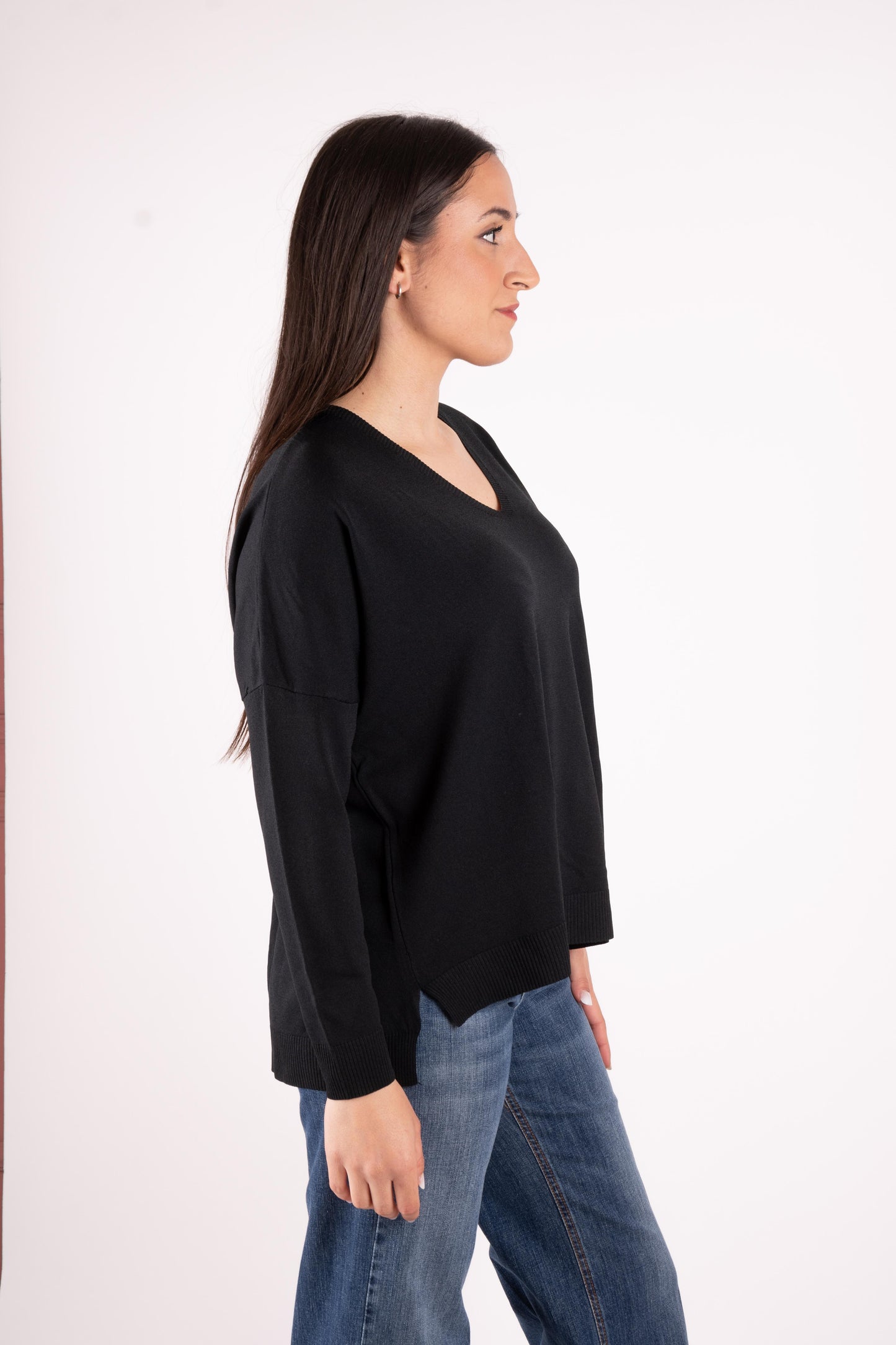 Susy Mix Maglia basic scollo a V oversize K270 02 Susy Mix 