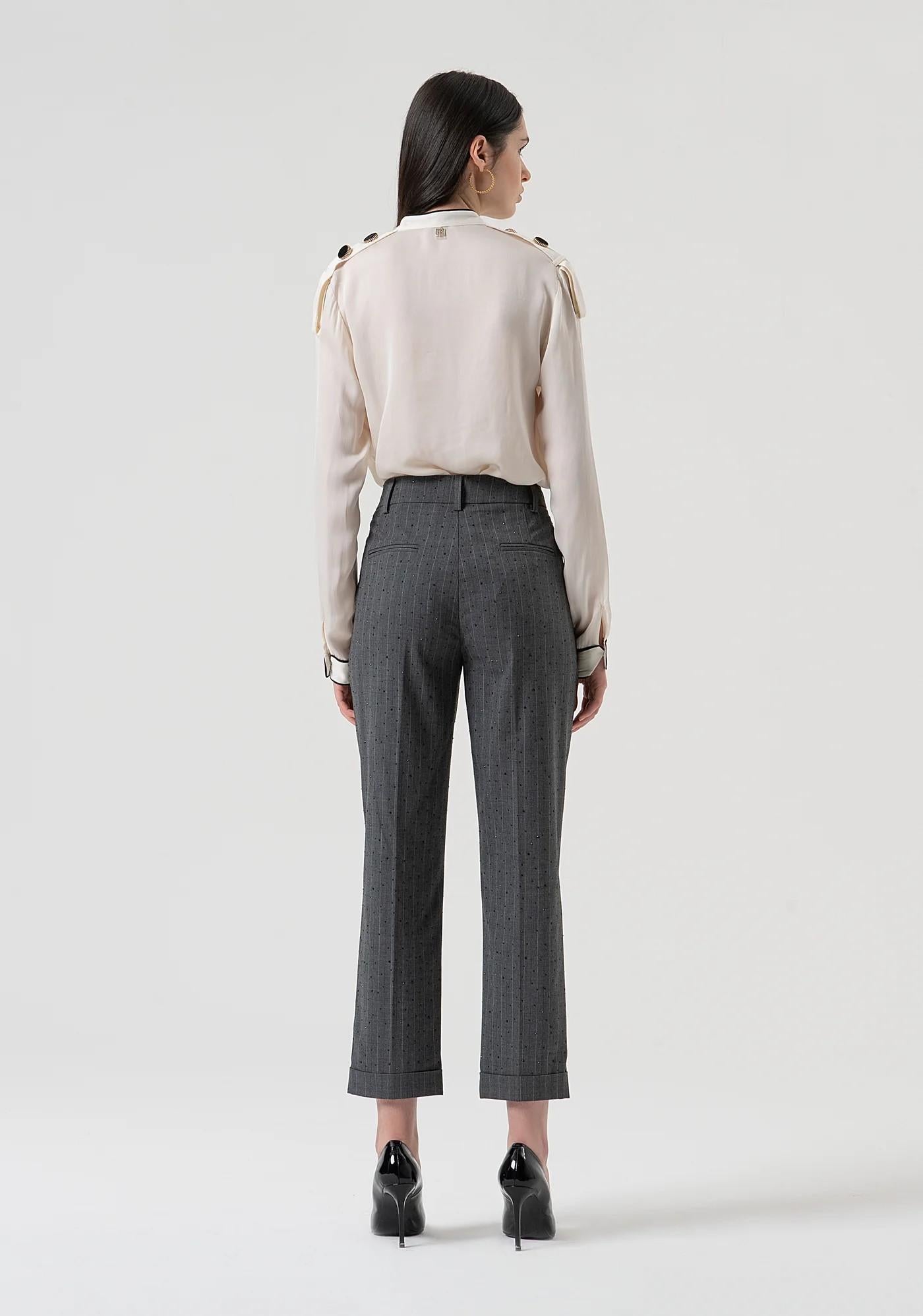 Fracomina Pantalane gessato con strass FR25WV4009W459D4 121 Fracomina Preview 