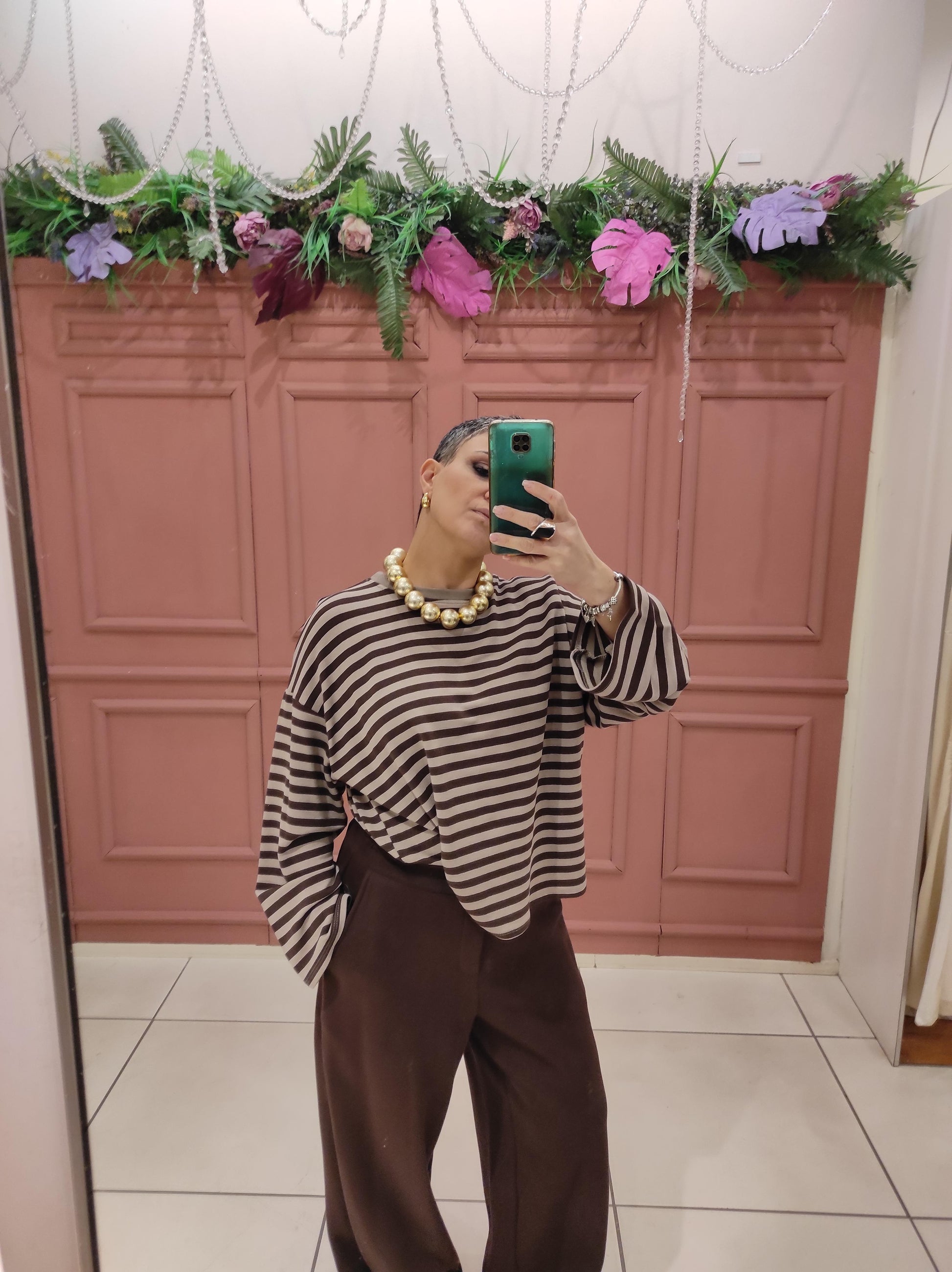 CHILI T-SHIRT OVERSIZE RIGATA 51578 03 Chili 