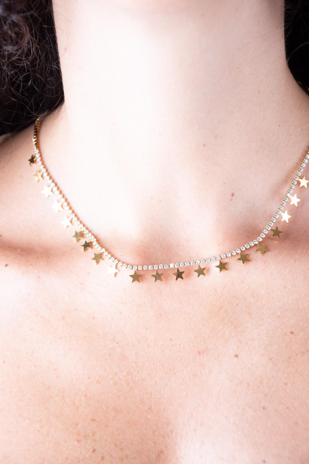 Chili Collana strass con stelle oro COLLANA STRASS STELLE 02 Chili 