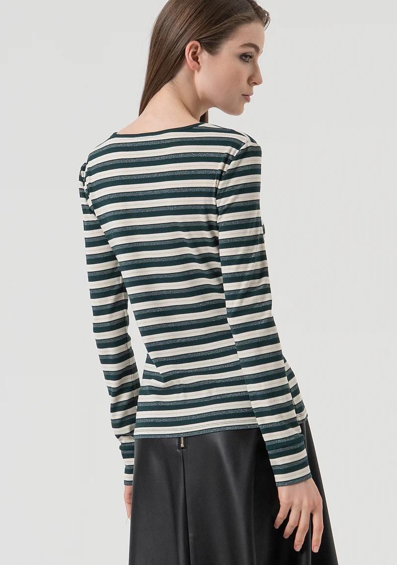 Fracomina Maglia scollo quadrato righe FR25WT3027J489N8 T68 Fracomina Preview 