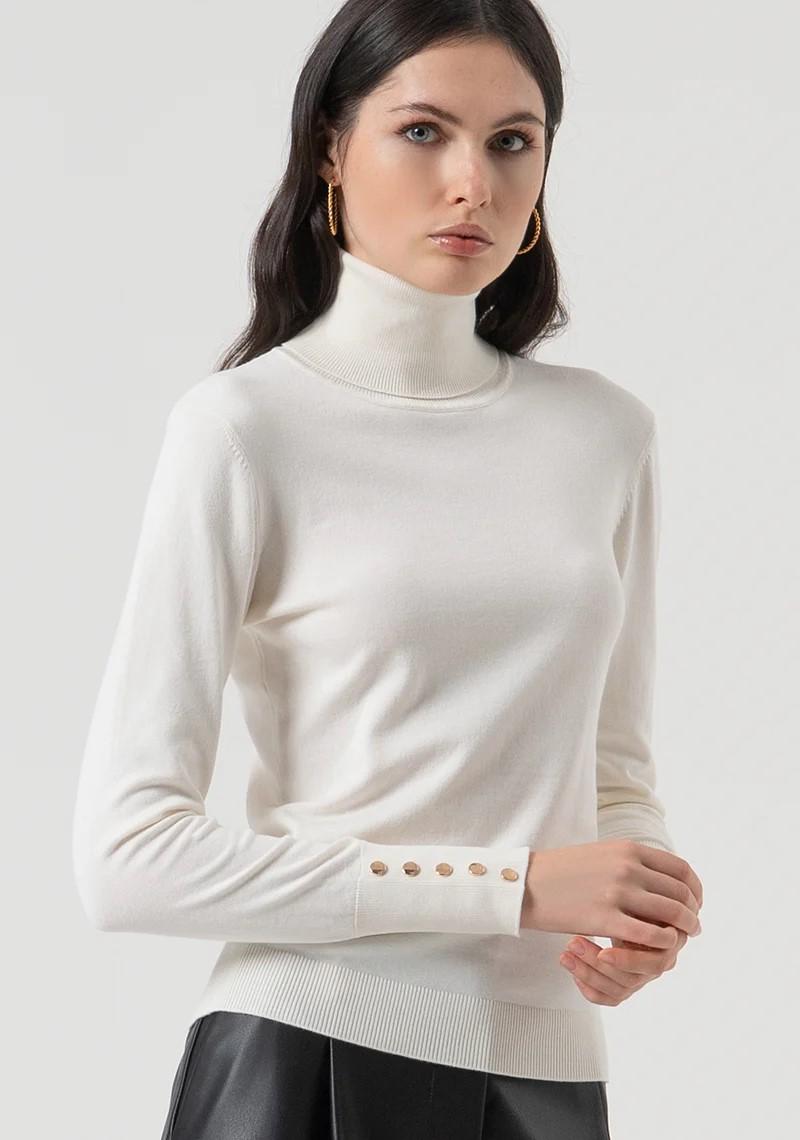 Fracomina maglia collo alto polsino con bottoncini FR25WT7001K42101 108 Fracomina Preview 