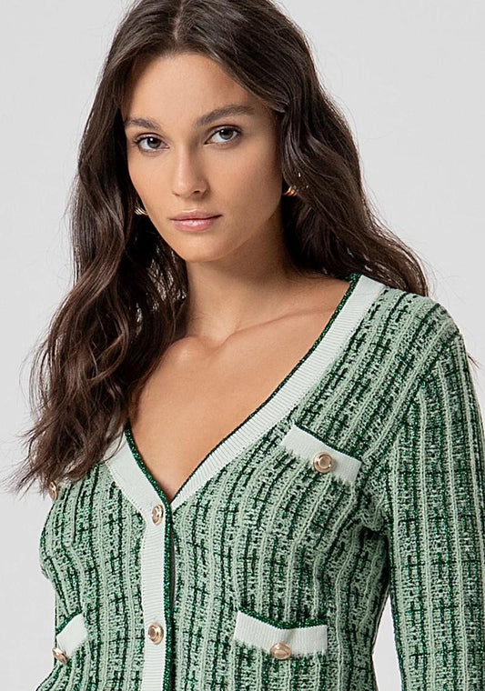 Fracomina Cardigan corto bicolore FR25WT8027K55501 B08 Fracomina Preview 
