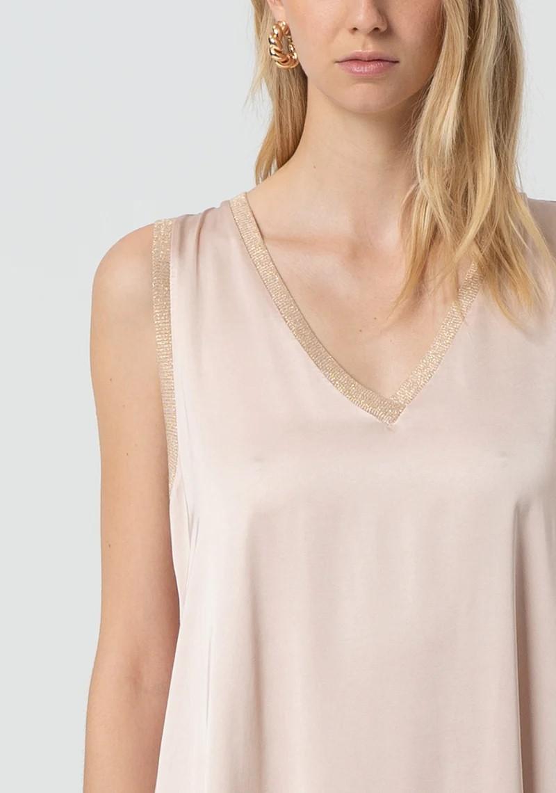 Fracomina Abito in satin scolloa V smanicato FJ25SD3002W45101 E06 Fracomina Easy chic 