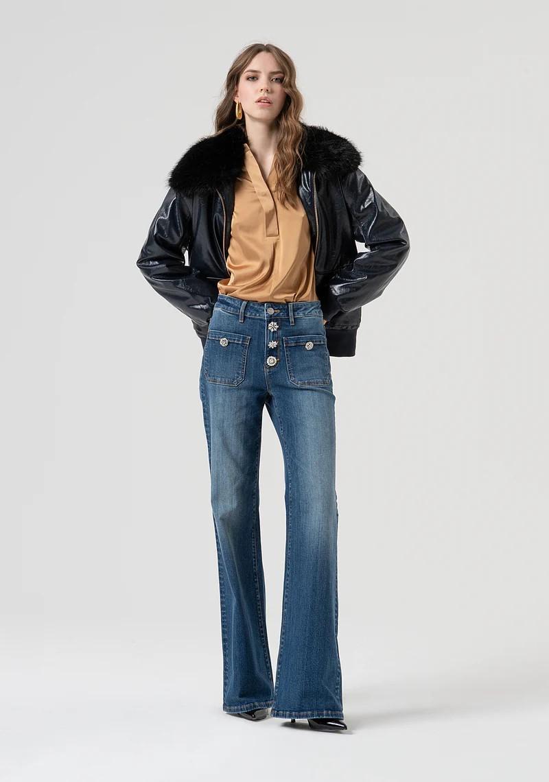 FRACOMINA CAMICIA COREANA IN RASO MANICA A SBUFFO FR25WT1011W58401 093 Fracomina Preview 