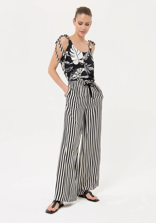 Fracomina Pantalone palazzo righe FJ24SV3001W413N8 B78 Fracomina Easy chic 