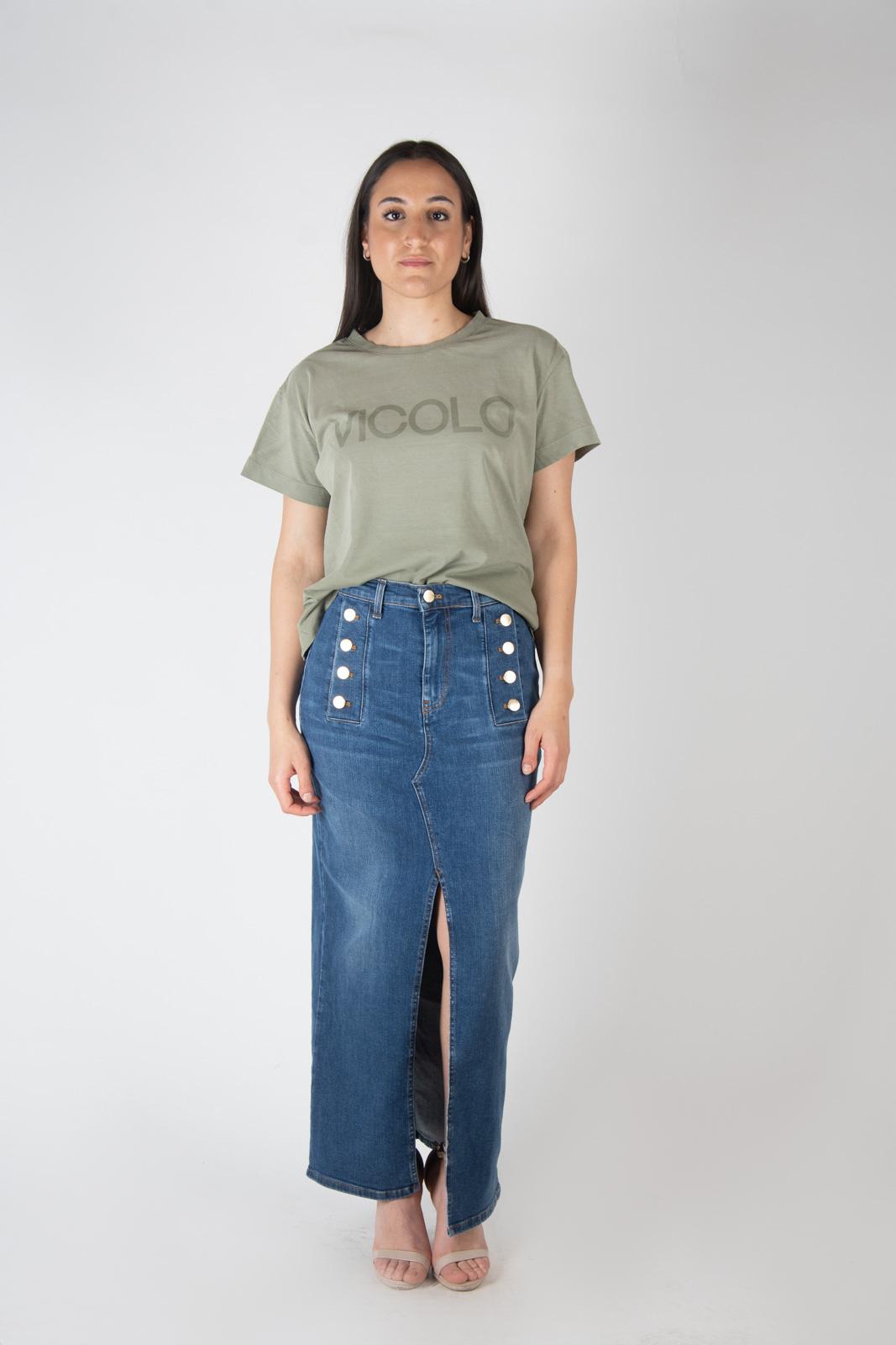 Vicolo T-shirt stone washed logo RB0157 01 Vicolo 