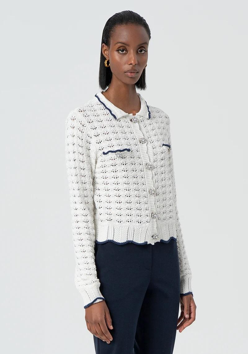 Fracomina Cardigan polo bottone gioiello FR25ST8022K54301 957 Fracomina Preview 