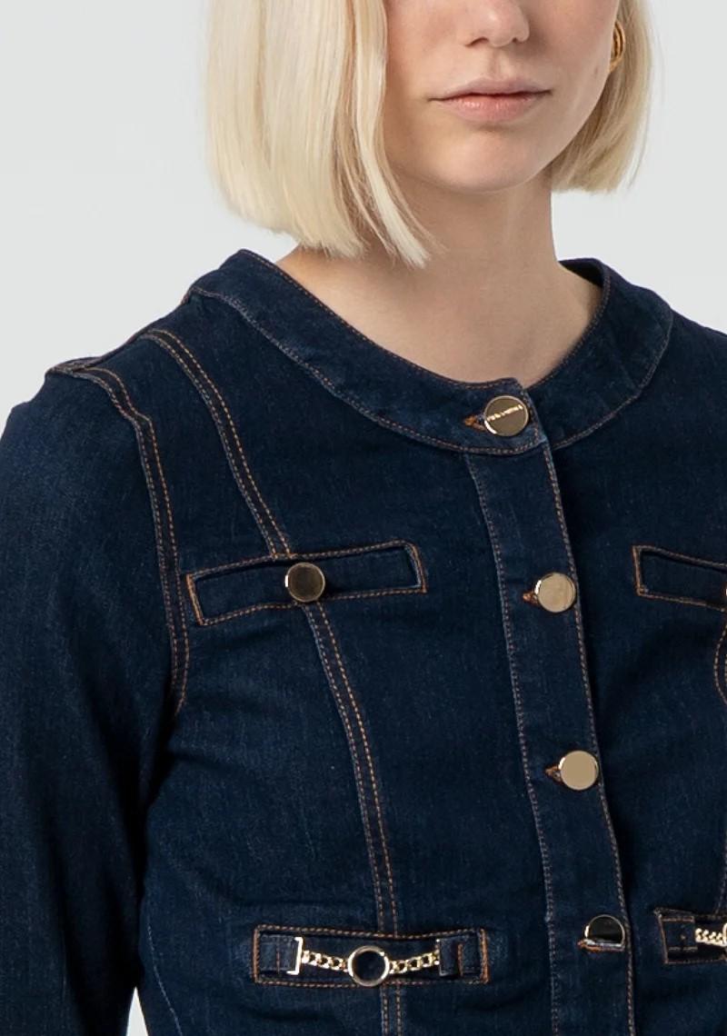Fracomina Giacca cropperd in denim FR25SJ4004D46093 L23 Fracomina Preview 