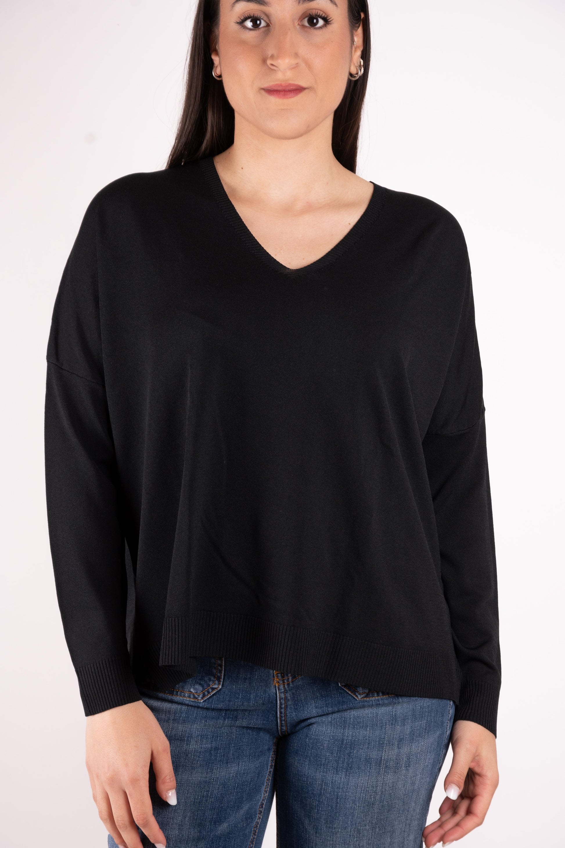 Susy Mix Maglia basic scollo a V oversize K270 02 Susy Mix 