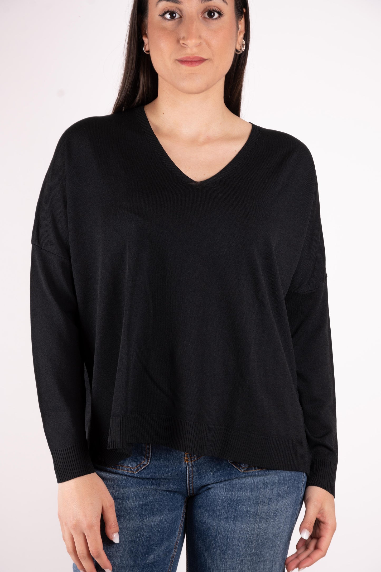 Susy Mix Maglia basic scollo a V oversize K270 02 Susy Mix 