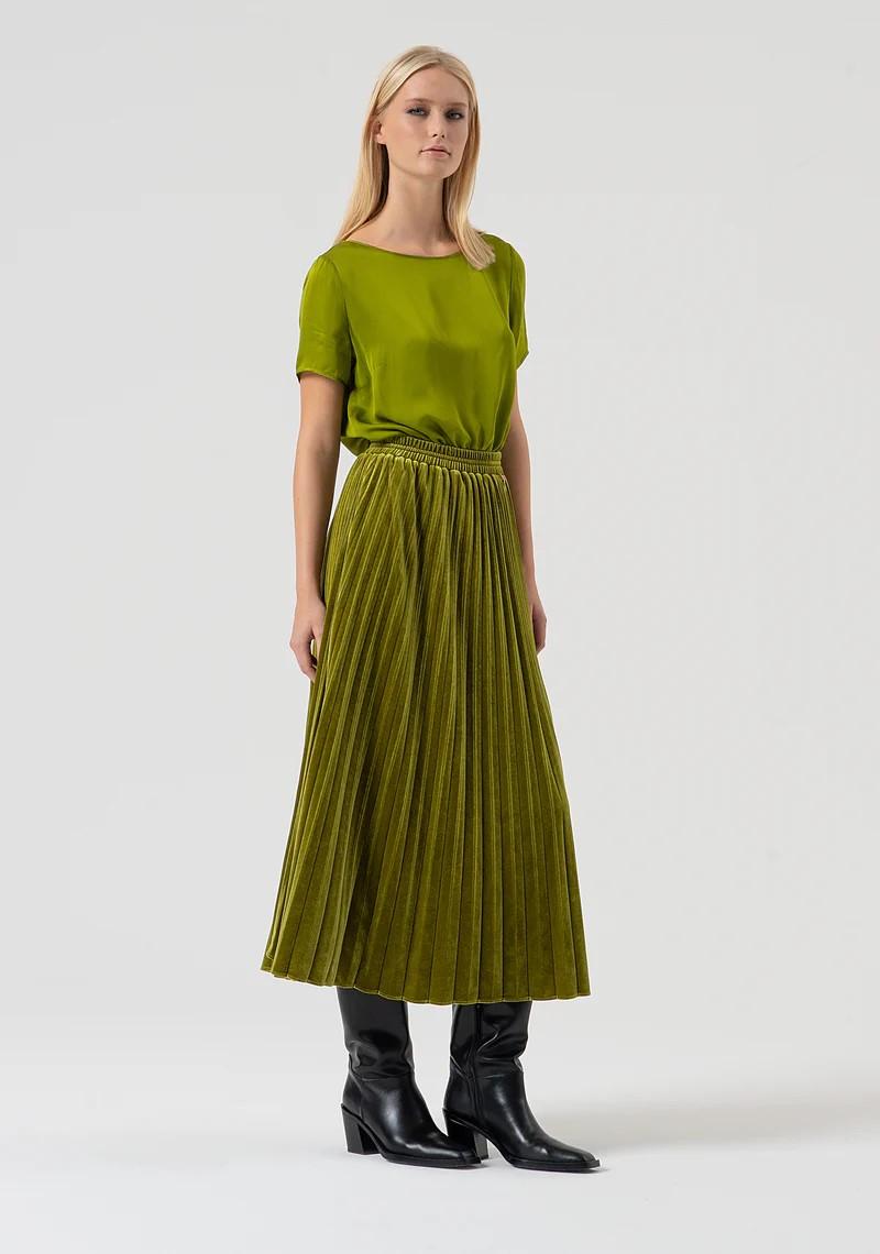 Fracomina Gonna lunga plissè in velluto FR25WG3010J488F9 813 Fracomina Preview 