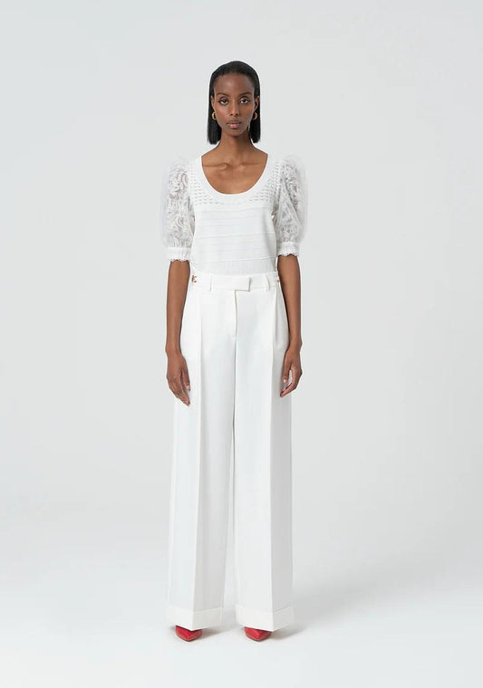 Fracomina pantalone a palazzo morsetti logo FR25SV3007W42901 108 Fracomina Preview