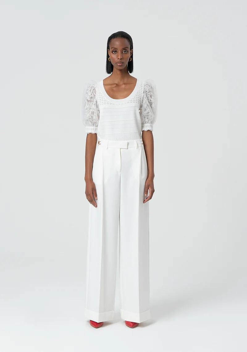 Fracomina pantalone a palazzo morsetti logo FR25SV3007W42901 108 Fracomina Preview 